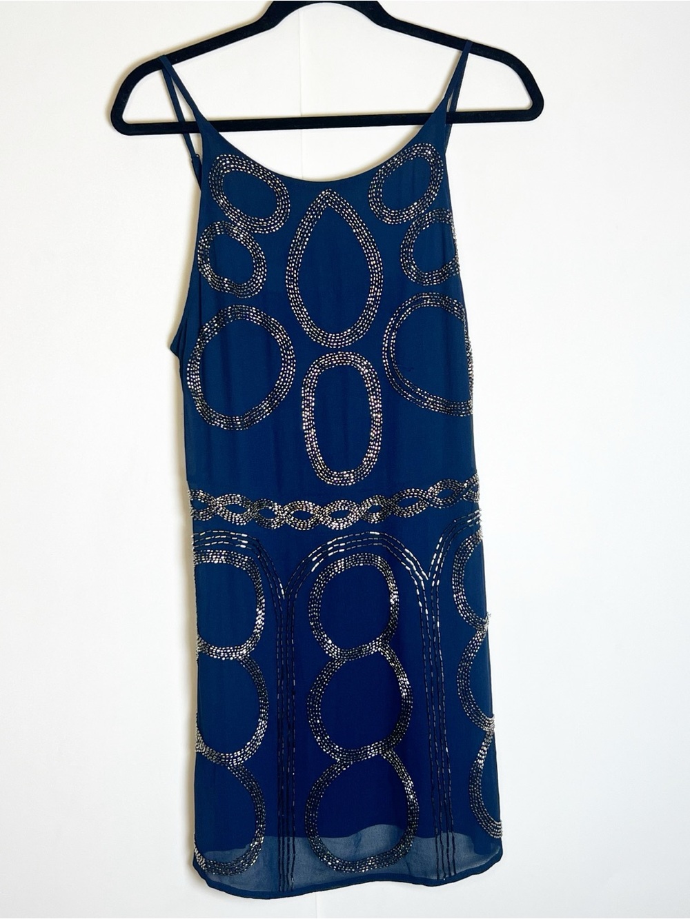 Ark & co Beaded Slip dress Navy Blue Size Small